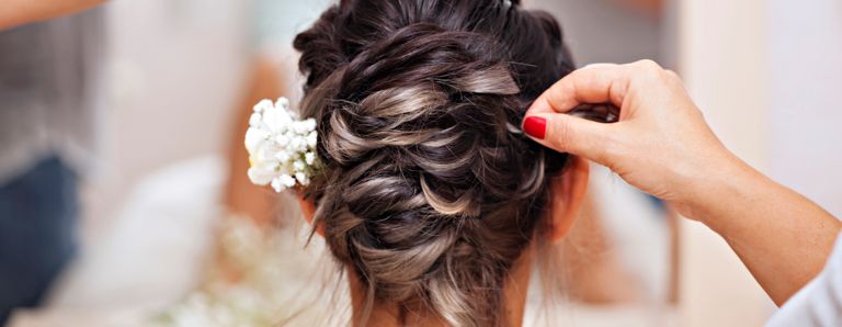 Beautiful bride getting ready for the happiest day of her life